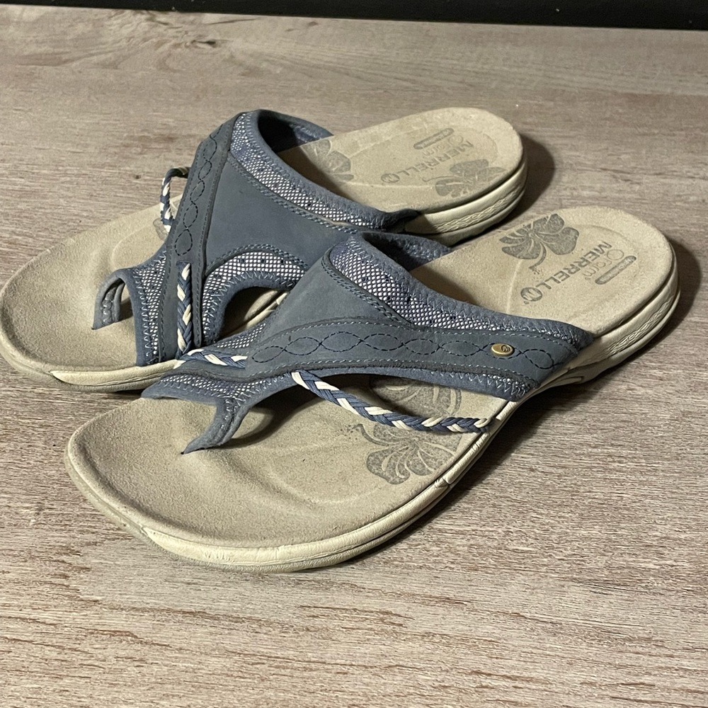 Merrell Bracken Hollyleaf Women's 9 Bering Sea Navy Blue Cushion Sandals